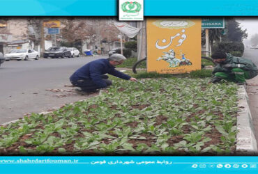 کاشت گل فصلی ، پاکسازی و زیباسازی بلوارهای سطح شهر توسط